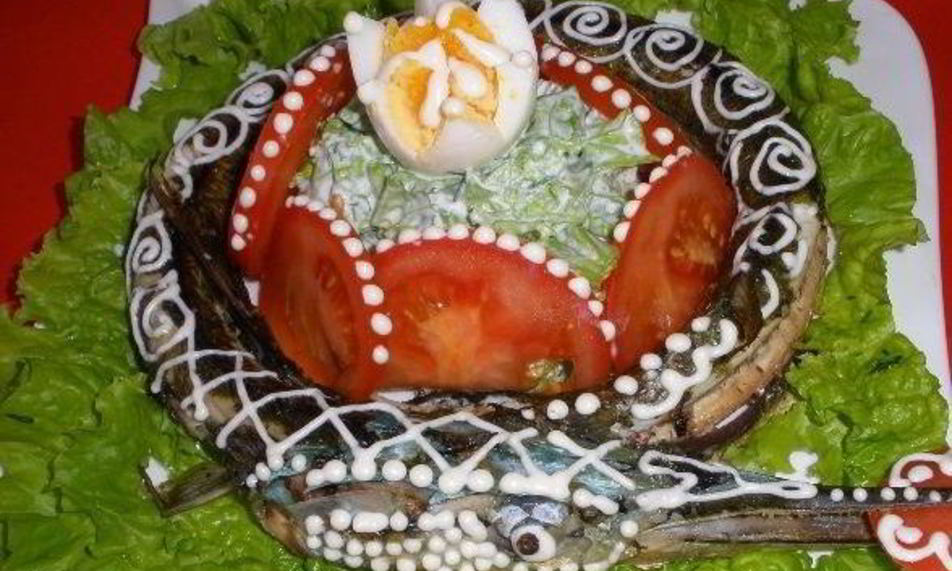 Рецепт украшение фаршированной рыбы