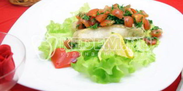 запеченная треска с помидорной заправкой