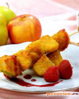 Фруктовые шашлычки в кляре