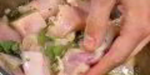 картофельные шашлыки с курицей