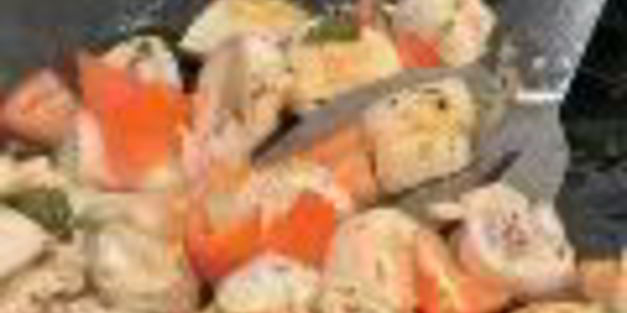 картофельные шашлыки с курицей