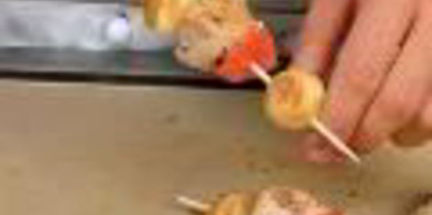 картофельные шашлыки с курицей