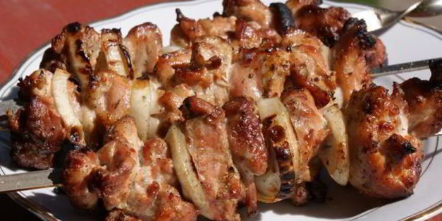 куриный шашлык в имбирно-лимонном маринаде