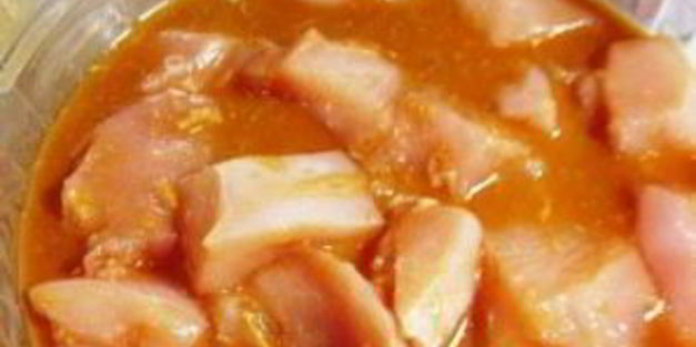 куриный шашлык в соевом маринаде с маслинами