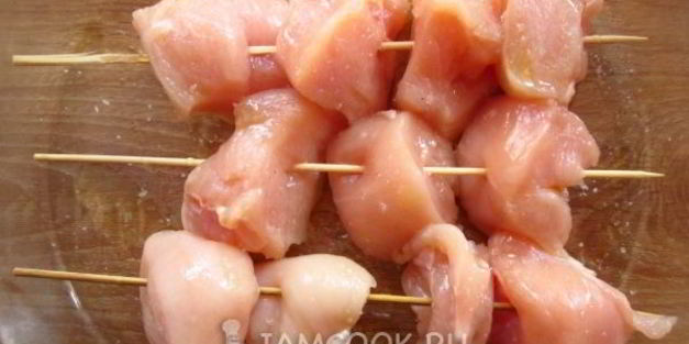 куриный шашлык в зеленом маринаде