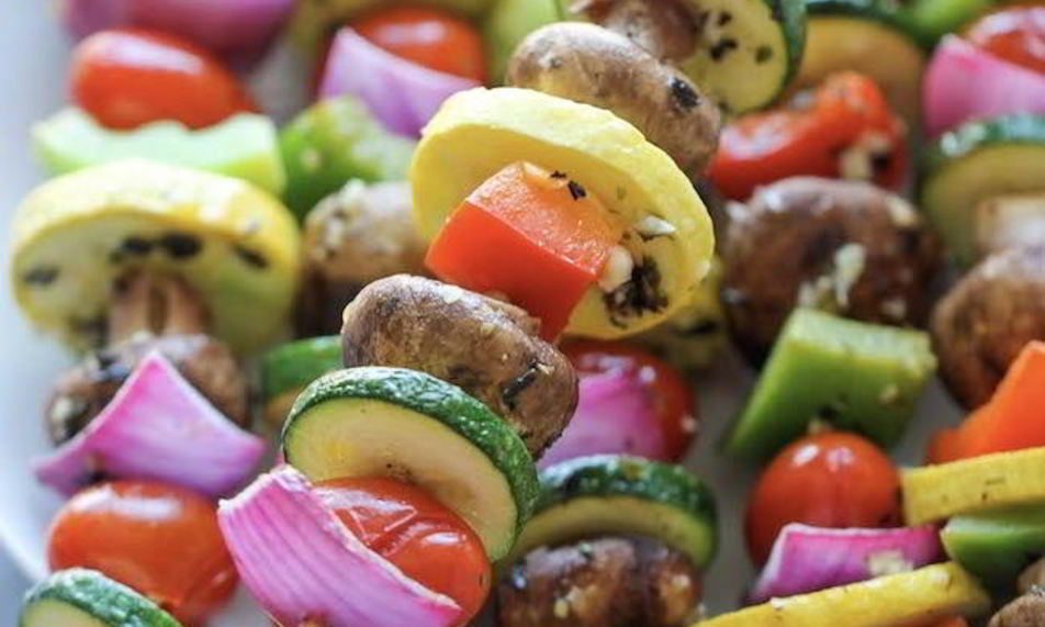 Рецепт овощной шашлык на мангале