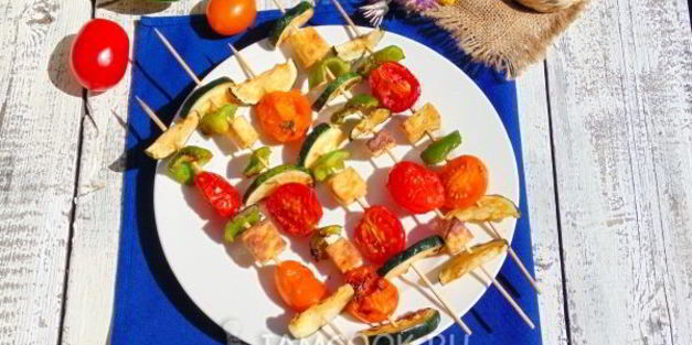 овощные мини-шашлычки по-гречески