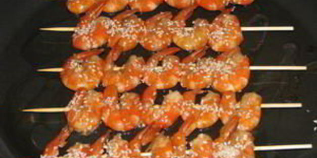 шашлычки из креветок