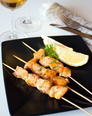 Шашлычки из семги с карри