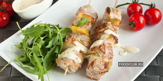 шашлычки из свиной вырезки с грушами
