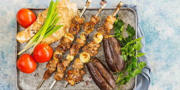 шашлык из баранины с баклажанами