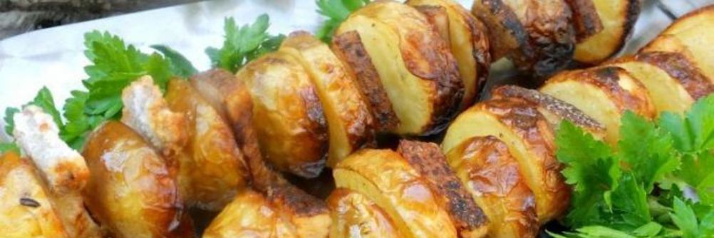 Шашлык из картошки с салом