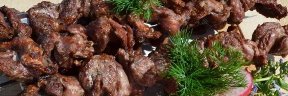 Шашлык из куриных желудков