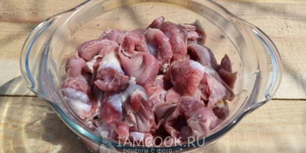 шашлык из куриных желудков