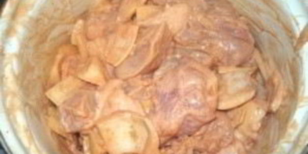 шашлык из курицы на сковороде