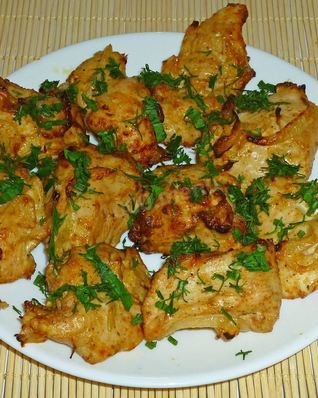 Шашлык из курицы с луком