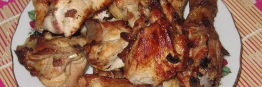 Шашлык из курицы в майонезе