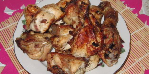 шашлык из курицы в майонезе