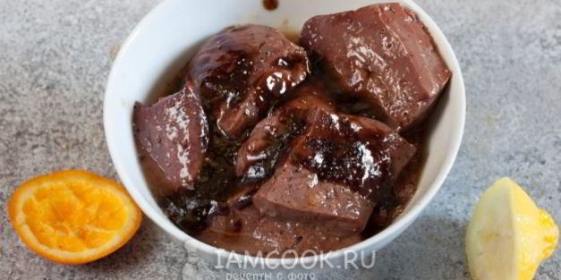шашлык из печени в жировой сетке