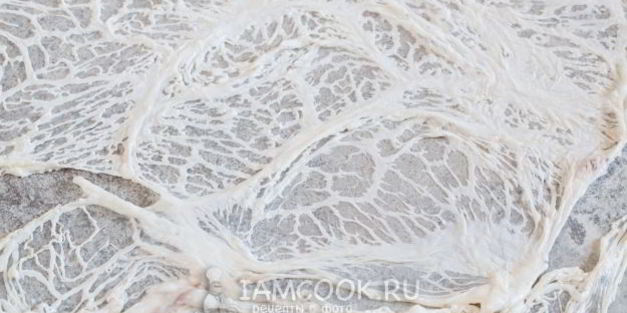 шашлык из печени в жировой сетке