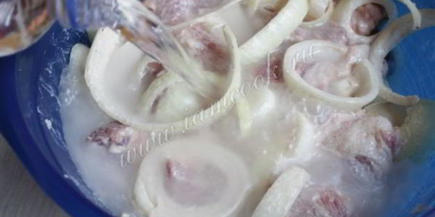 шашлык из свинины на минералке