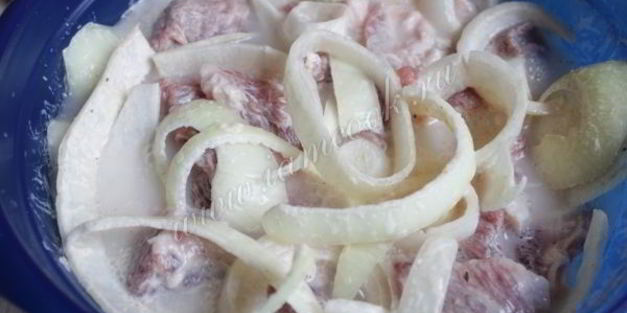 шашлык из свинины на минералке