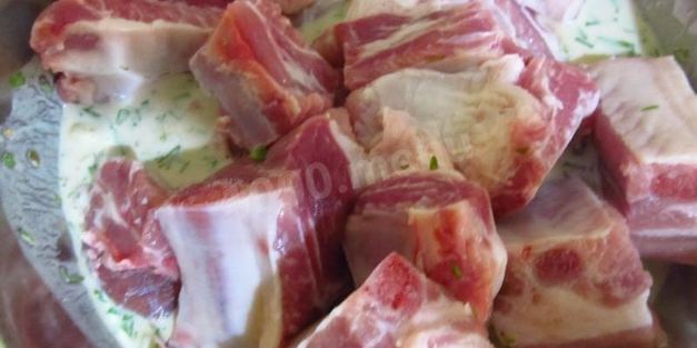 шашлык из свиных ребрышек