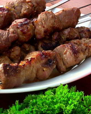 Шашлык из телятины на гриле