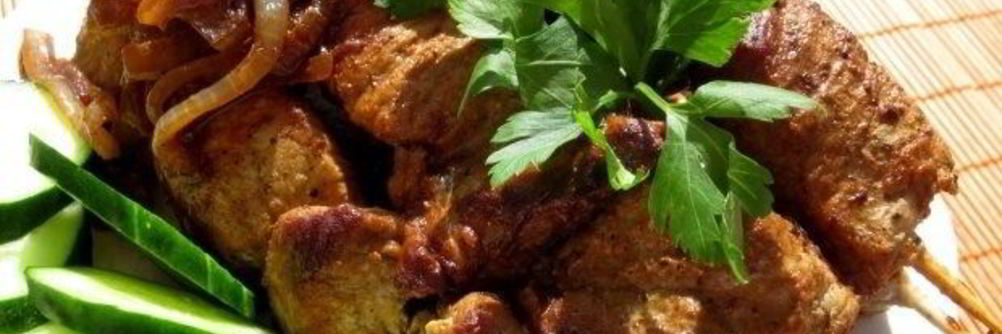 Шашлык на сковороде из свинины