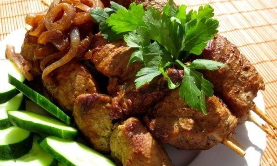 Рецепт шашлык на сковороде из свинины