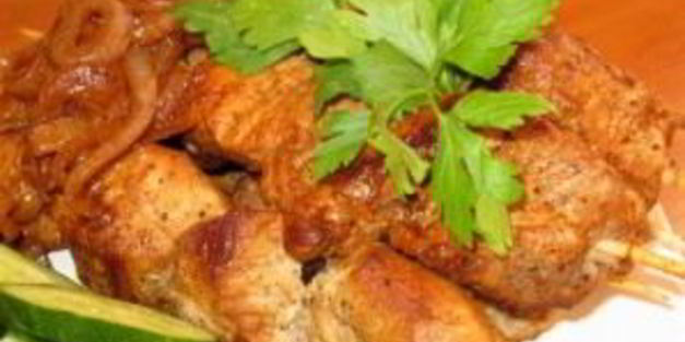 шашлык на сковороде из свинины