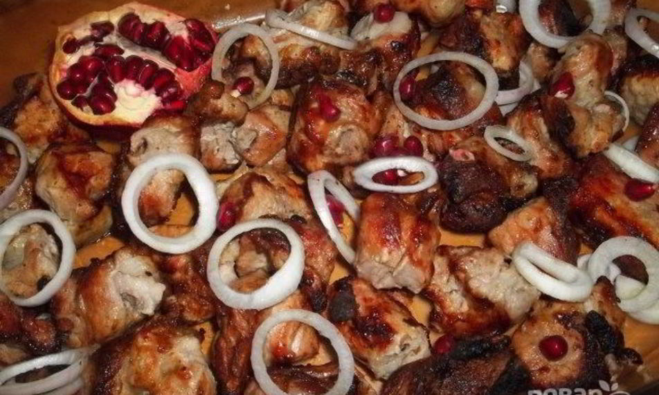 Рецепт шашлык с гранатовым соусом