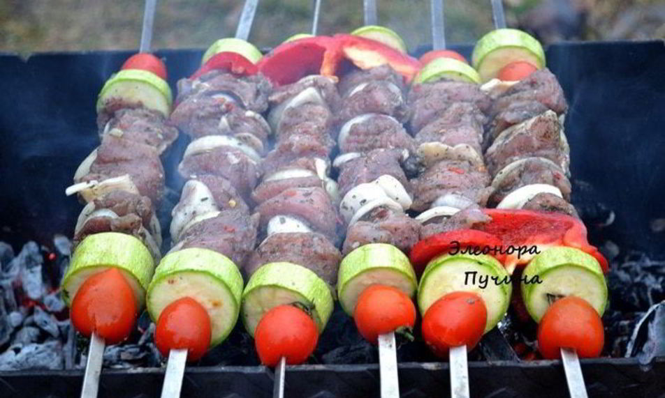 Рецепт шашлык с овощами