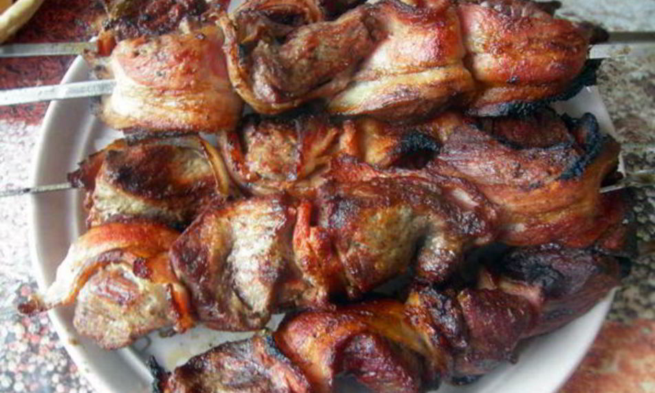 Рецепт шашлык в беконе