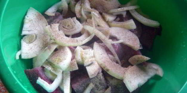 шашлык в беконе