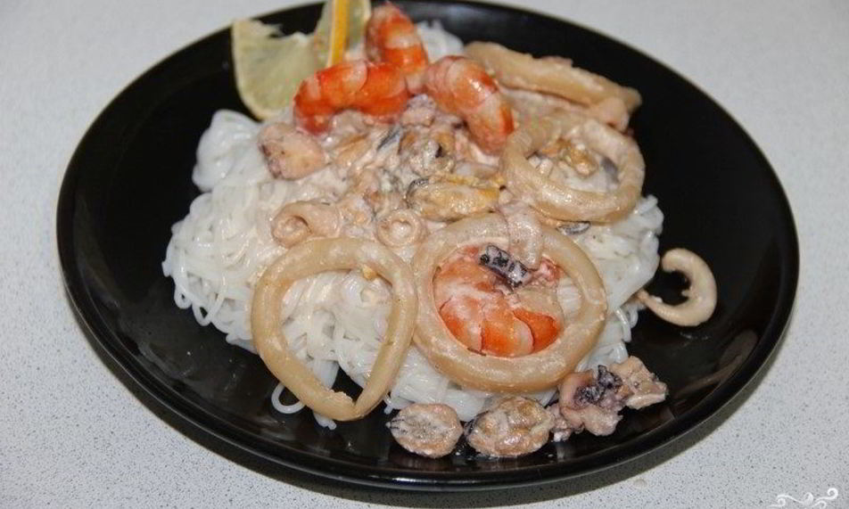 Рецепт стеклянная лапша с морепродуктами