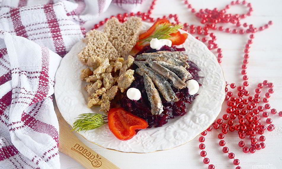 Рецепт свекольный гарнир с килечкой