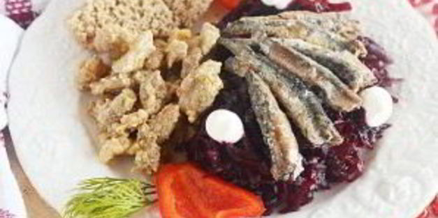 свекольный гарнир с килечкой