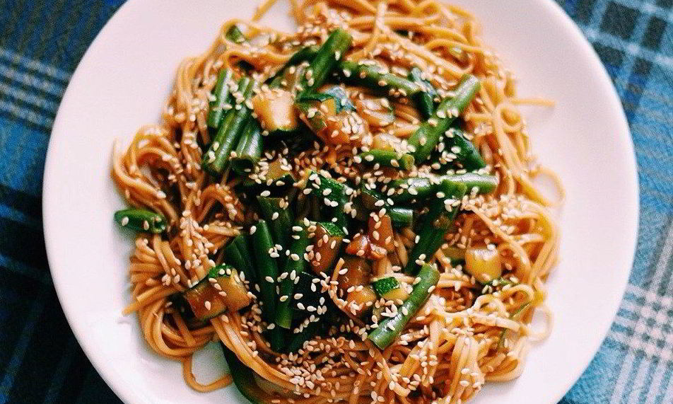 Рецепт яичная лапша с овощами