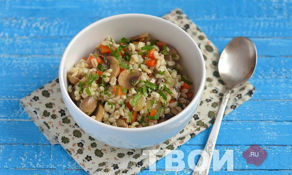 Рецепт перловая каша с грибами