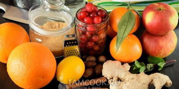 безалкогольный клюквенный пунш