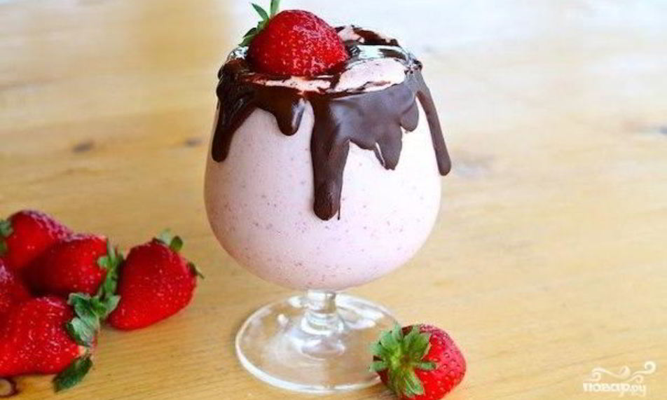 Рецепт клубничный коктейль в шоколаде