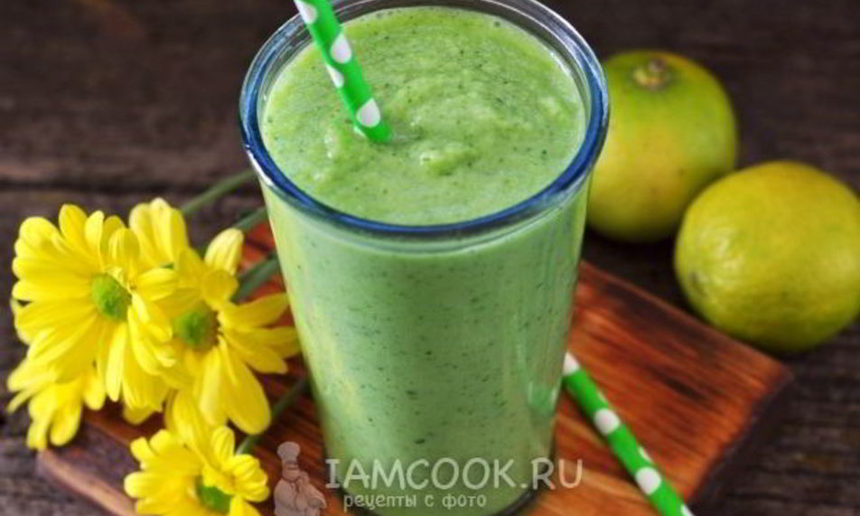 Рецепт коктейль из сельдерея, огурца, яблока и лайма