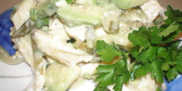 легкий салат с авокадо