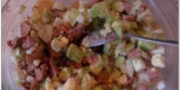 салат из авокадо с печенью трески