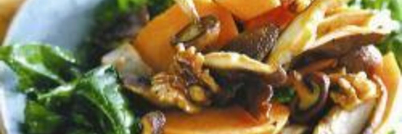 Салат из батата с грибами шиитаке