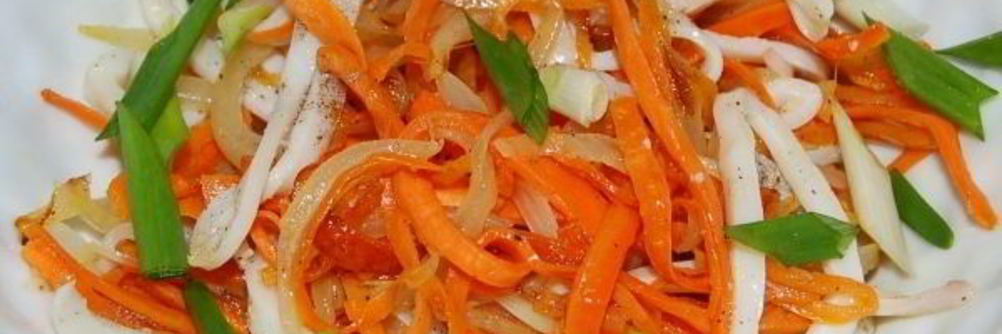 Салат из кальмаров с морковью