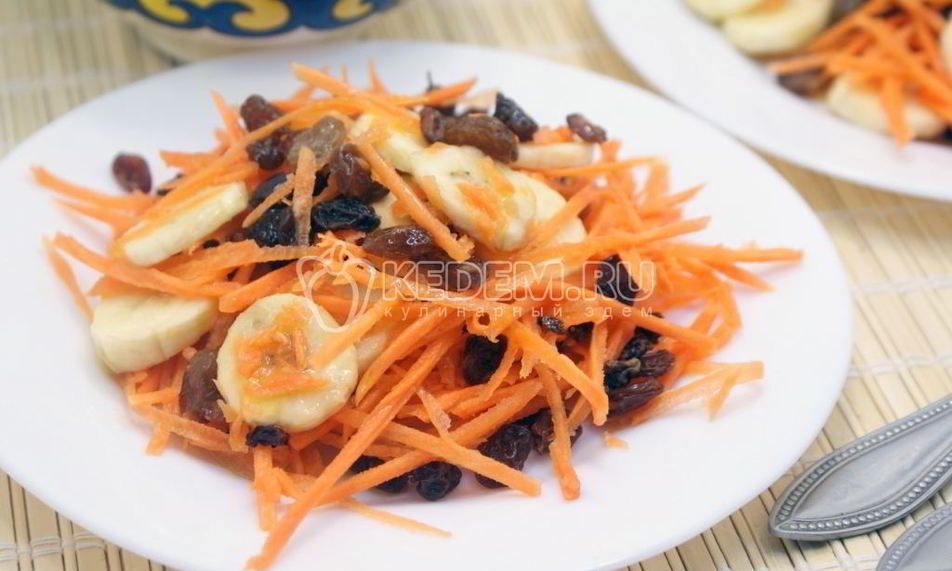 Рецепт салата из моркови с бананом
