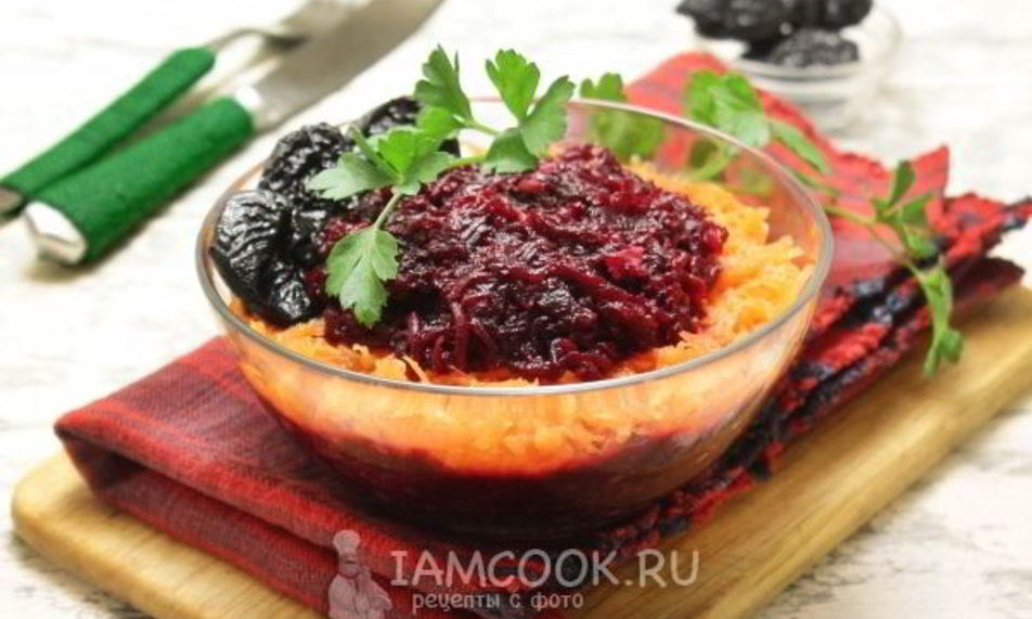 Рецепт салат из вареной свеклы и сырой моркови