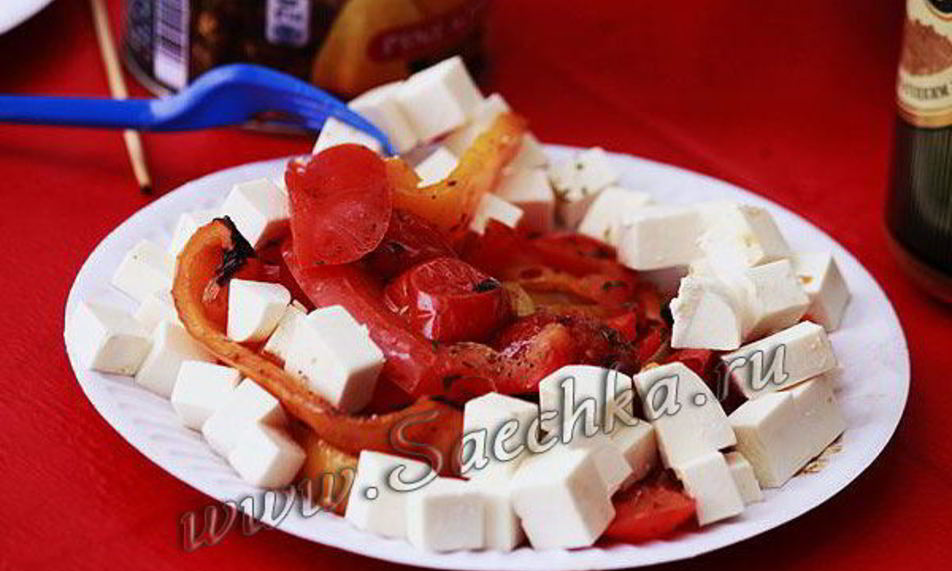 Рецепт салат из запеченного сладкого перца